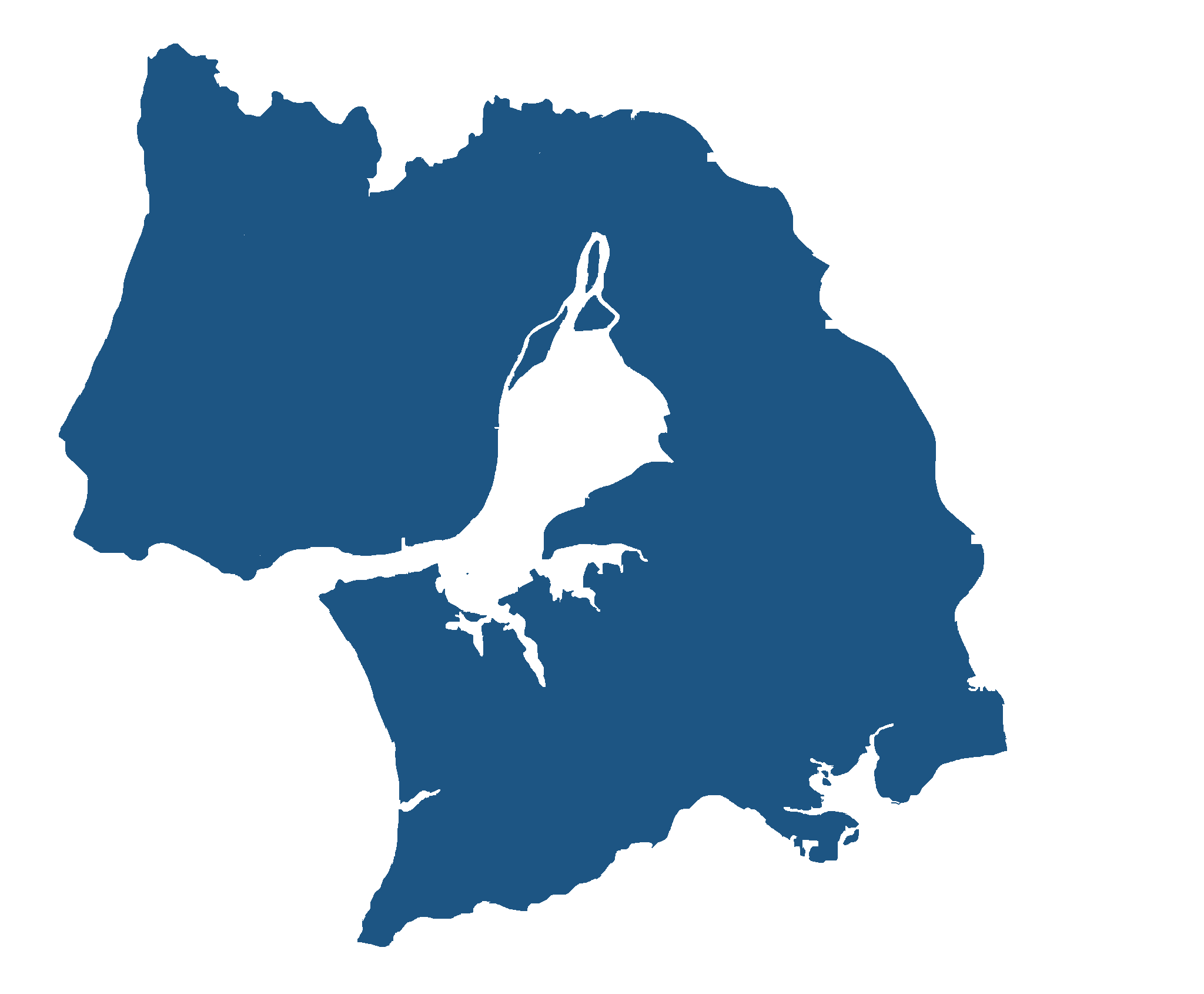 Mapa da região: Lisboa, o estuário do Tejo e a Margem Sul